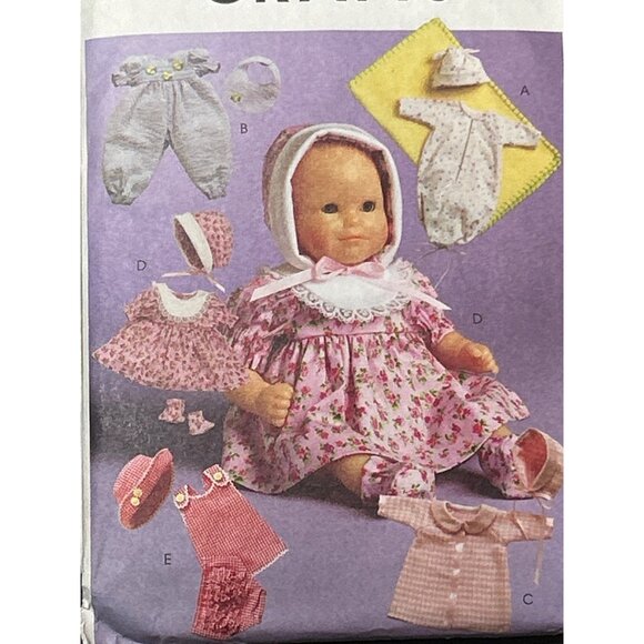 McCalls Crafts M5347 Doll Clothes Sewing Pattern For 15" Baby Dolls - Picture 2 of 3